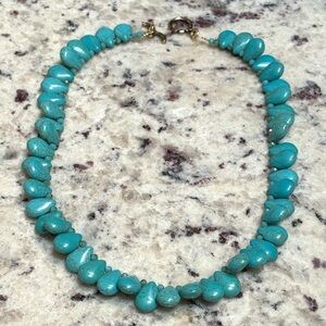 Handmade Blue Teardrop Turquoise Necklace